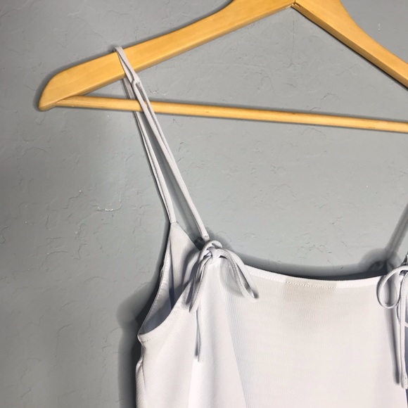 Topshop Light Blue Flowy Tank Top Bow Blouse - Picture 5 of 6